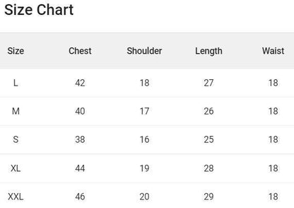 Size chart for Mena Casual Cotton Printed Hoodies showing measurements for L, M, S, XL, and XXL sizes.