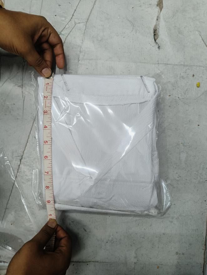 Mens Crinkled Co-Ord Set White