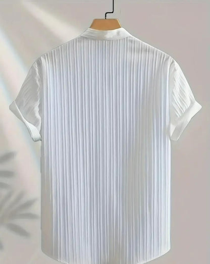 Men's Solid Retro Short Sleeves Button