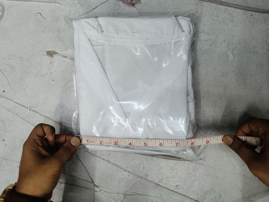 Mens Crinkled Co-Ord Set White