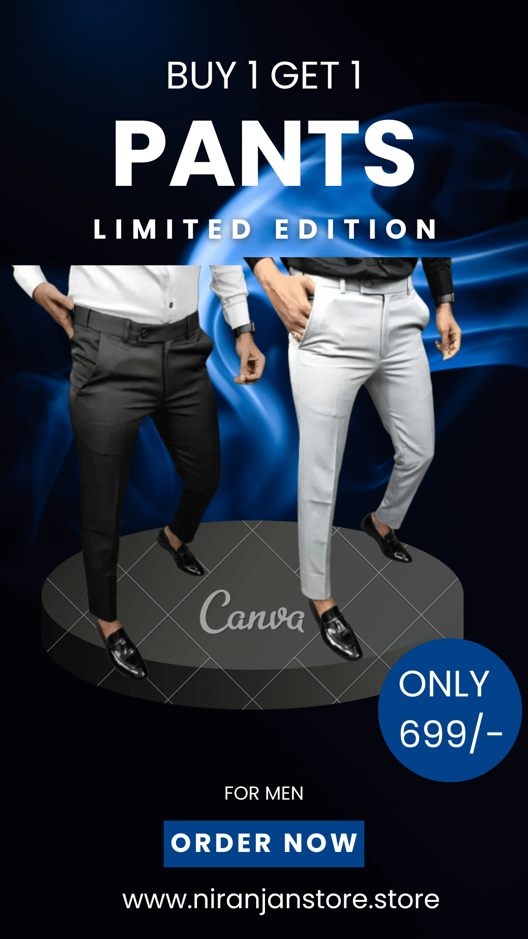 Premium Waist Adjustable Lycra Men's Trouser (Pack of 2)